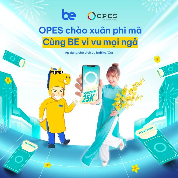 Bảo hiểm số OPES tặng voucher 25.000 cho người dùng gọi xe trên BE