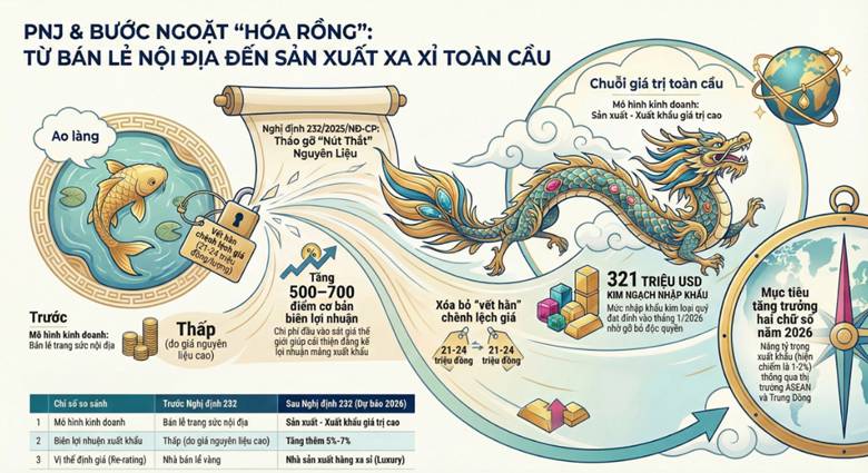 Từ "Nút thắt" Độc quyền đến Bước ngoặt Lịch sử: Cuộc "Tái định vị" của PNJ trong Chu kỳ mới