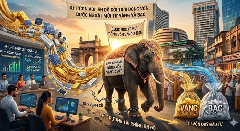Khi "con voi" Ấn Độ cởi trói cho dòng vốn: bước ngoặt mới từ vàng và bạc