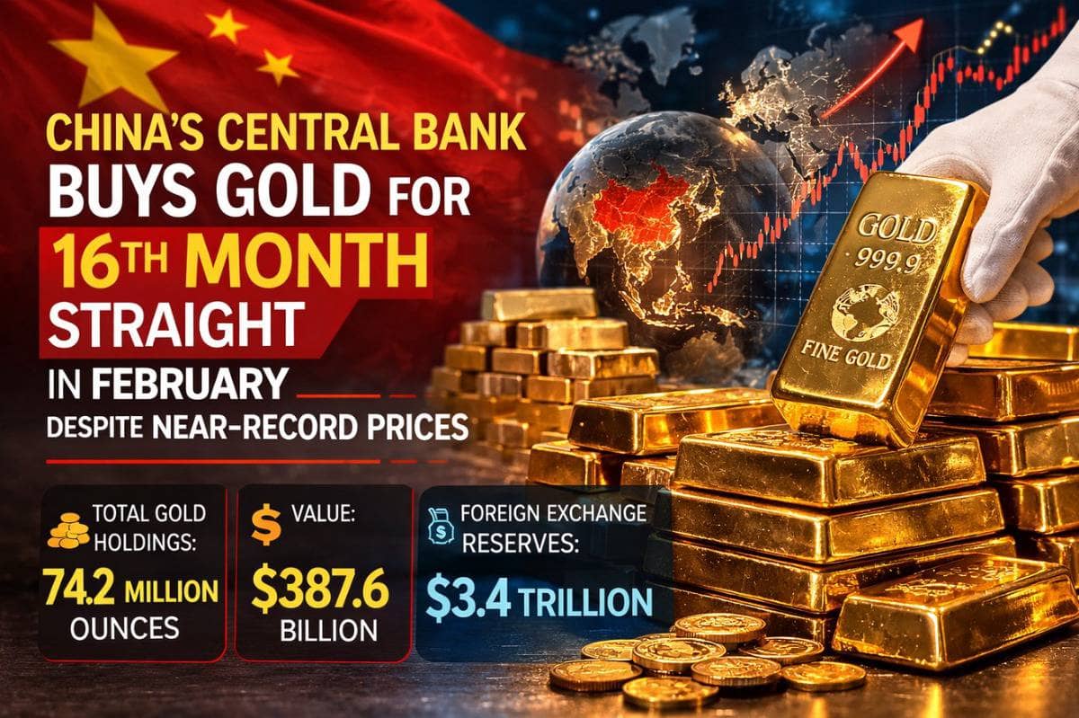 NGÂN HÀNG TRUNG ƯƠNG TRUNG QUỐC MUA VÀNG THÁNG THỨ 16 LIÊN TIẾP TRONG THÁNG 2 BẤT CHẤP GIÁ VÀNG GẦN  ...