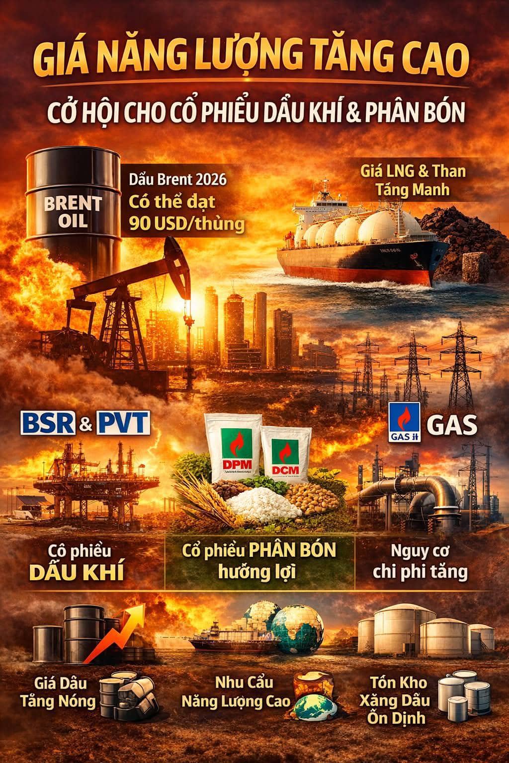 Giá năng lượng tăng nóng: Cổ phiếu dầu khí và phân bón còn những tiềm năng gì để đầu tư?