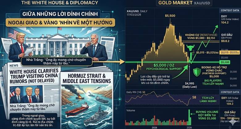 Giữa những lời đính chính: khi ngoại giao và vàng cùng "nhìn" về một hướng