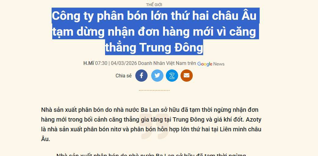 3 Rủi ro của ngành phân bón mà 90% NĐT đang bỏ qua
