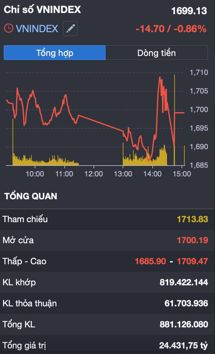 VN-INDEX gãy mốc 1.700: áp lực bán áp đảo – thị trường bước vào pha rủi ro cao?