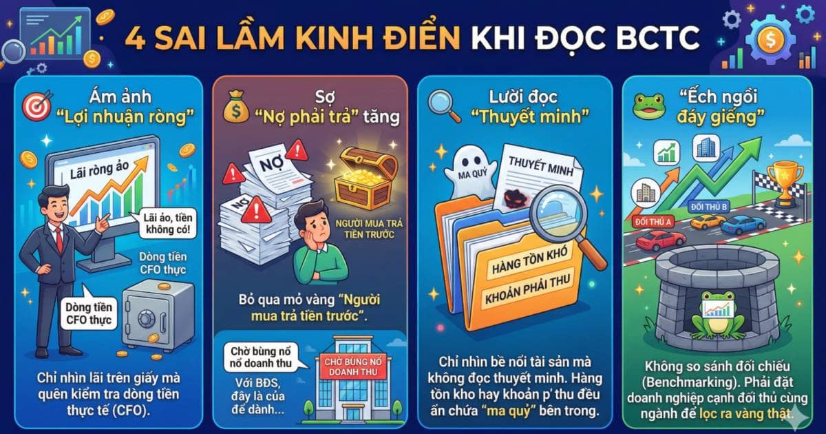 🚨 4 SAI LẦM KINH ĐIỂN KHI ĐỌC BÁO CÁO TÀI CHÍNH MÀ NHÀ ĐẦU TƯ CÁ NHÂN THƯỜNG MẮC PHẢI. Nhiều nhà đầu  ...