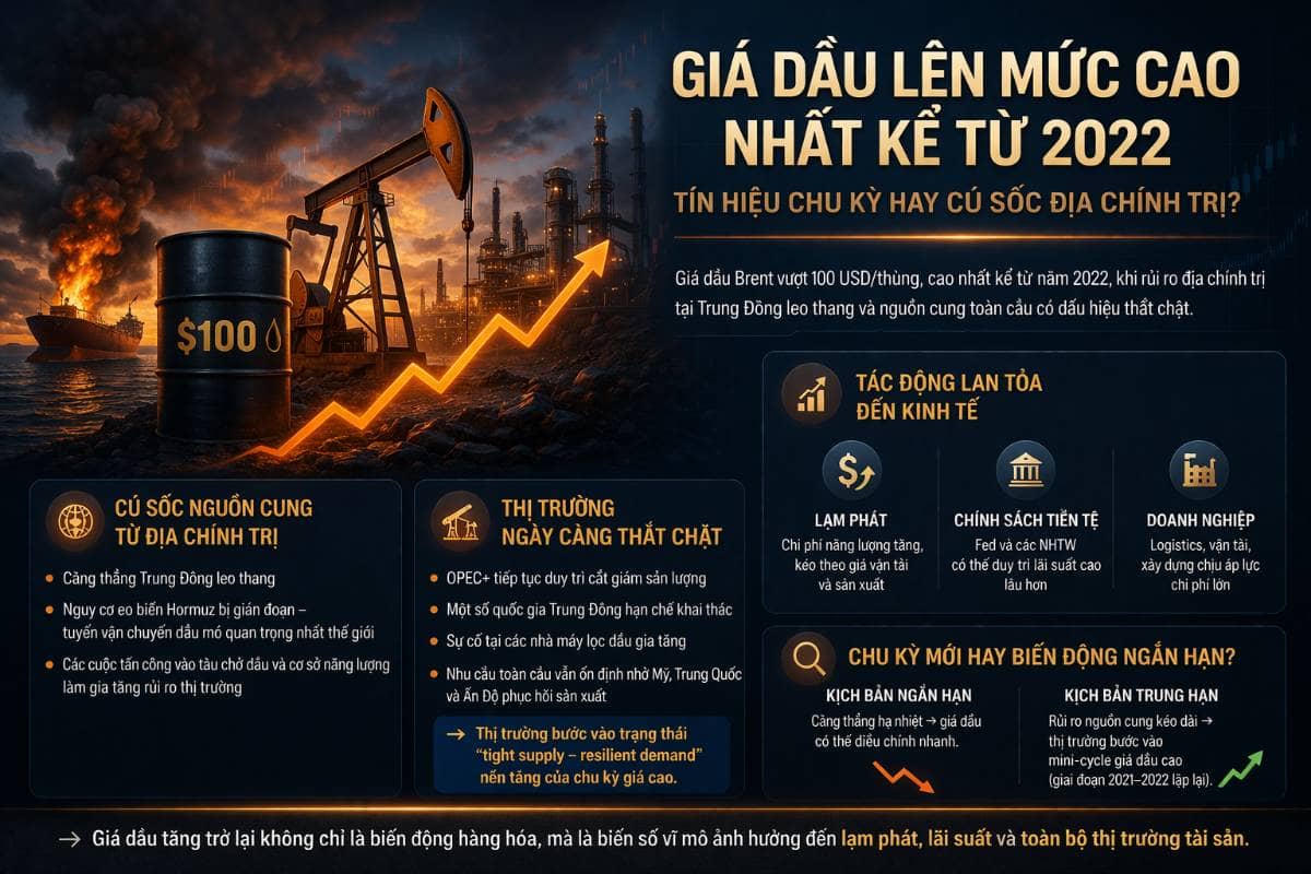 Giá dầu lên mức cao nhất kể từ 2022: Tín hiệu chu kỳ hay cú sốc địa chính trị?. Giá dầu thế giới đã  ...