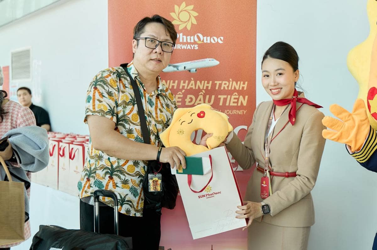 Du khách Đài Loan bất ngờ với trải nghiệm chuyến bay quốc tế của Sun PhuQuoc Airways