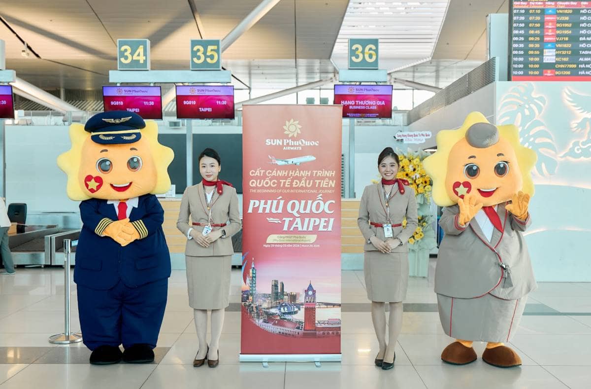 Du khách Đài Loan bất ngờ với trải nghiệm chuyến bay quốc tế của Sun PhuQuoc Airways