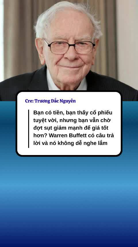 Bạn có tiền, bạn thấy cổ phiếu tuyệt vời, nhưng bạn vẫn chờ đợt sụt giảm mạnh để giá tốt hơn?