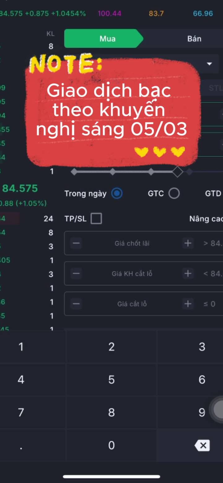 THỰC CHIẾN GIAO DỊCH BẠC 05/03