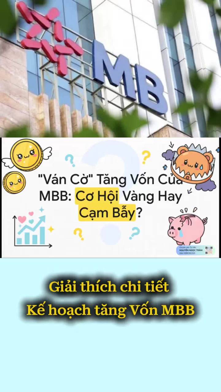 Kế hoạch tăng vốn và chia cổ tức của MBB: 
Cơ hội tích lũy tài sản dài hạn.
Ngân hàng MBB vừa công bố kế hoạch phân phối lợi nhuận với tổng tỷ lệ cổ tức lên tới 25%, bao gồm 10% bằng tiền mặt và 15% bằng cổ phiếu

Hãy chia sẻ góc nhìn và vị thế của bạn dưới phần bình luận để chúng ta cùng thảo luận sâu hơn về các điểm mua bán tối ưu trong thời gian tới. 
#chungkhoan #MBB #cotuc #dautu #Taichinh 