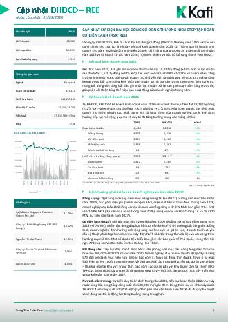 REE: Khuyến nghị  MUA với giá mục tiêu 82,835 đồng/cổ phiếu