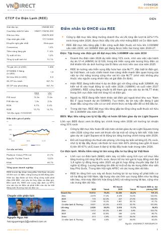 REE: Khuyến nghị  KHẢ QUAN với giá mục tiêu 76,600 đồng/cổ phiếu