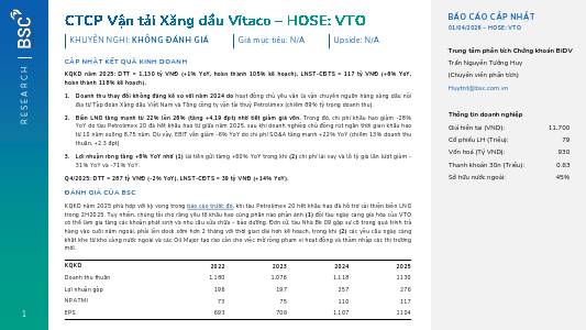 VTO: Báo cáo cập nhật KQKD Q4/2025
