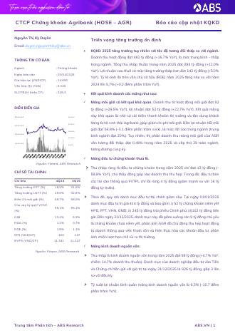 AGR: Báo cáo cập nhật KQKD Q4/2025