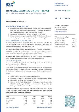 VVS: Báo cáo cập nhật KQKD Q4/2025