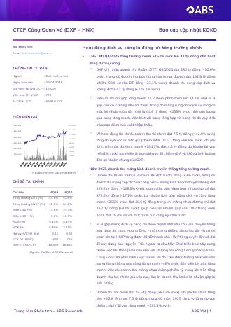 DXP: Báo cáo cập nhật KQKD Q4/2025