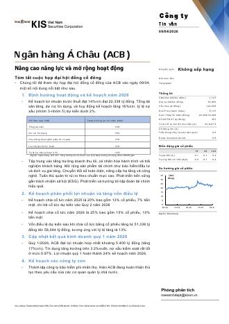 ACB: Báo cáo cập nhật ĐHCĐ 2026