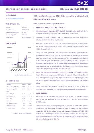 BSR: Báo cáo cập nhật ĐHCĐ 2026