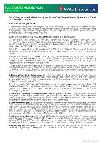 PVD: Báo cáo cập nhật 16/04/2026