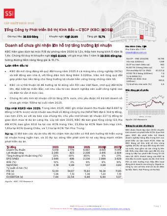 KBC: Khuyến nghị KHẢ QUAN với giá mục tiêu 39,500 đồng/cổ phiếu