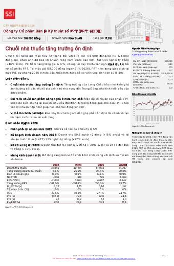 FRT: Khuyến nghị KHẢ QUAN với giá mục tiêu 178,000 đồng/cổ phiếu