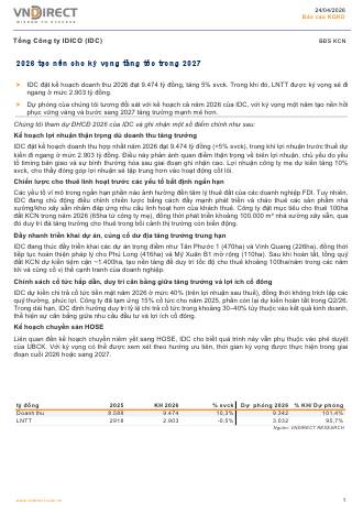 IDC: Báo cáo cập nhật KQKD Q1/2026
