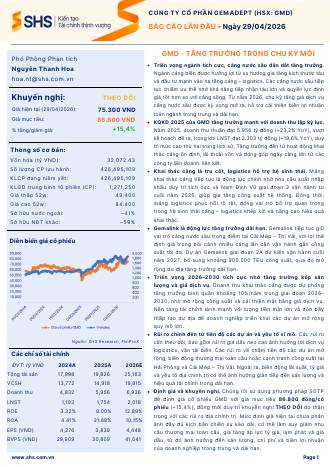GMD: Khuyến nghị THEO DÕI với giá mục tiêu 86,800 đồng/cổ phiếu
