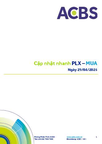 PLX: Khuyến nghị MUA  với giá mục tiêu 49,600 đồng/cổ phiếu