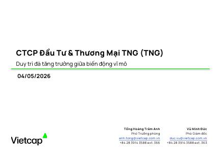 TNG: Báo cáo cập nhật 04/05/2026
