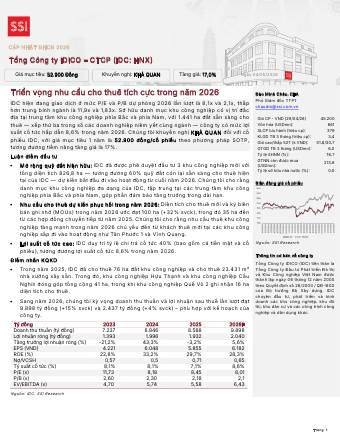 IDC: Khuyến nghị KHẢ QUAN với giá mục tiêu 52,900 đồng/cổ phiếu