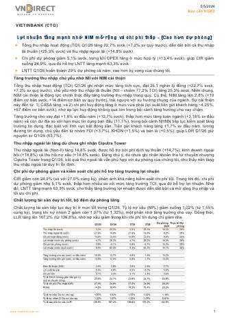 CTG: Báo cáo cập nhật KQKD Q1/2026