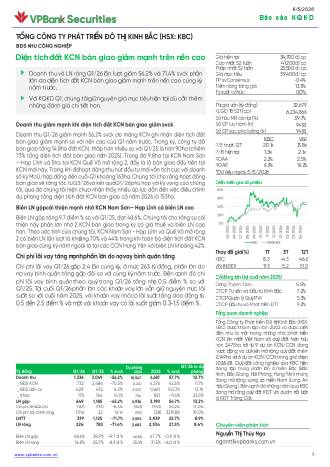 KBC: Báo cáo cập nhật KQKD Q1/2026