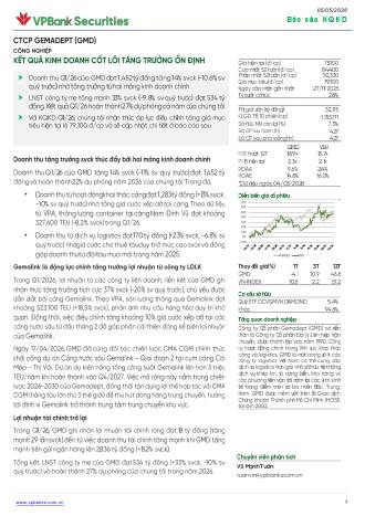 GMD: Báo cáo cập nhật KQKD Q1/2026