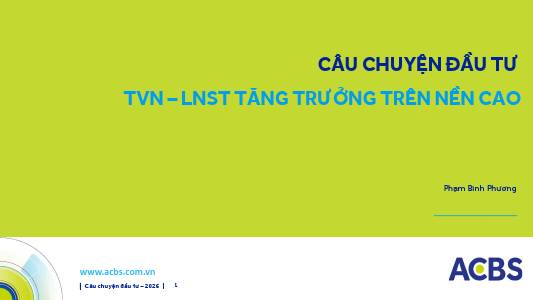 TVN: Khuyến nghị TÍCH LŨY với giá mục tiêu 10,500 đồng/cổ phiếu