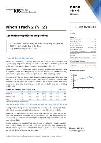 NT2: Báo cáo cập nhật KQKD Q1/2026