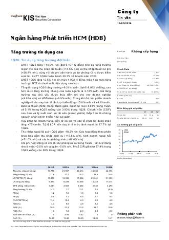 HDB: Báo cáo cập nhật KQKD Q1/2026