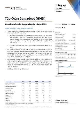 GMD: Báo cáo cập nhật KQKD Q1/2026