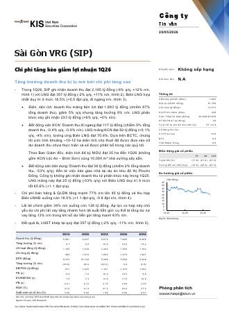 SIP: Báo cáo cập nhật KQKD Q1/2026