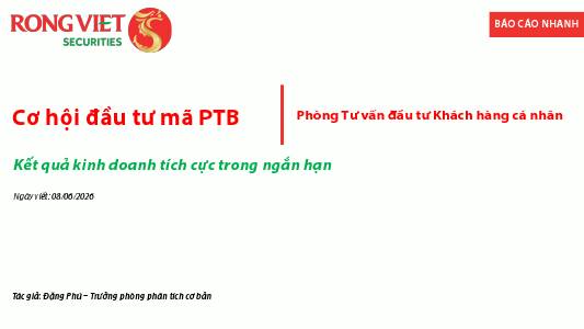 PTB: Khuyến nghị MUA với giá mục tiêu 53,000 đồng/cổ phiếu