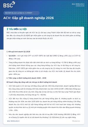 ACV: Báo cáo cập nhật KQKD Q1/2026