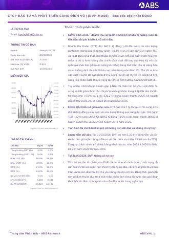 DVP: Báo cáo cập nhật KQKD Q1/2026