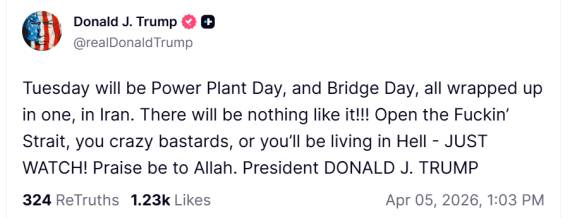 Trước thời hạn mới nhất về eo biển Hormuz, Trump đe dọa cơ sở hạ tầng năng lượng của Iran