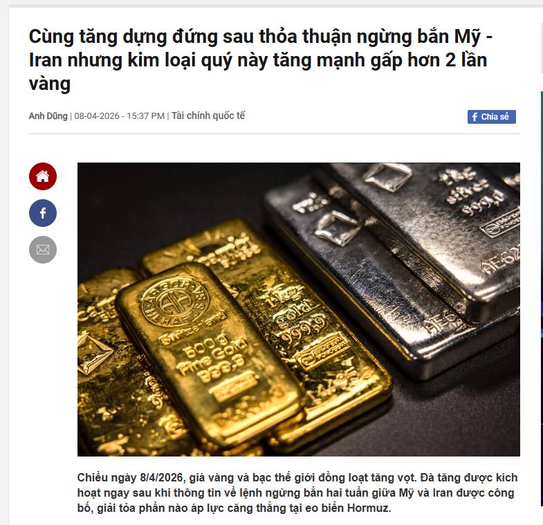 Vàng bứt phá mốc 4.800 USD, Dầu thô bốc hơi gần 19% sau thỏa thuận Mỹ - Iran