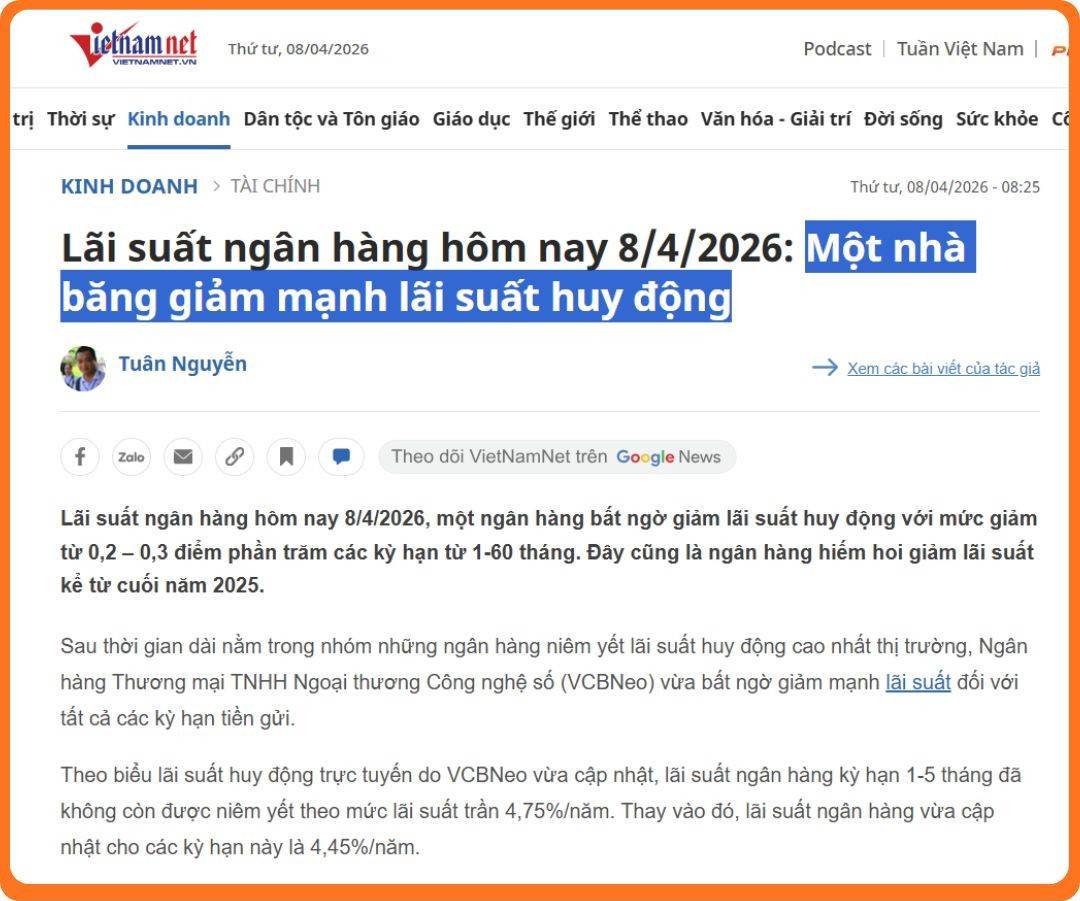 Lãi suất huy động giảm - tín hiệu thị trường chứng khoán đang dần tạo đáy?