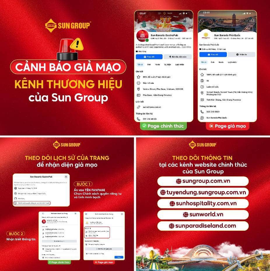 Sun Group cảnh báo thủ đoạn mạo danh thương hiệu du lịch, tuyển dụng