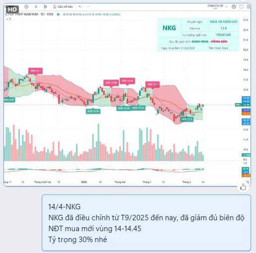 🌲Nhật ký giao dịch 14/04/2026: GIẢI NGÂN NKG – ĐÓN SÓNG DÒNG TIỀN LỚN!. 1. Động lực phục hồi (Nội lực  ...