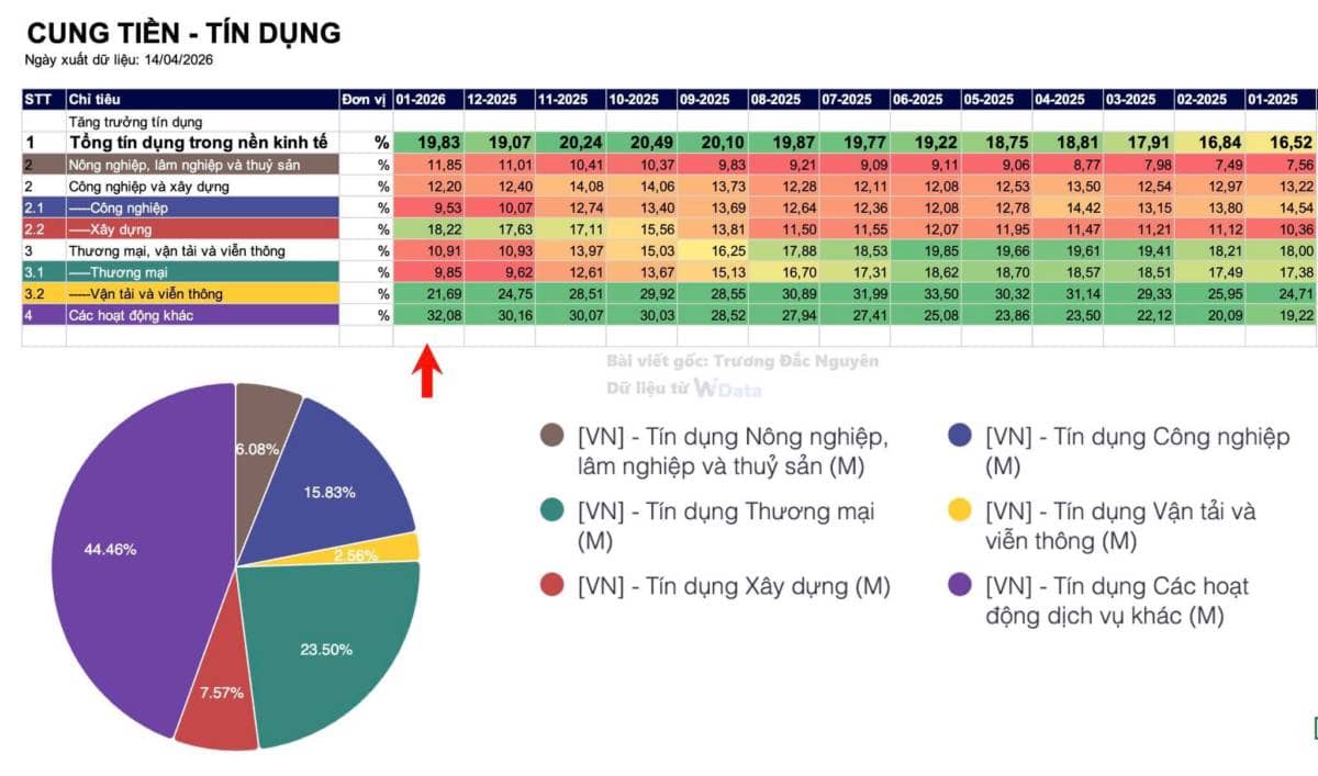 Tăng trưởng cho vay tín dụng gần 20% đi vào đâu ?