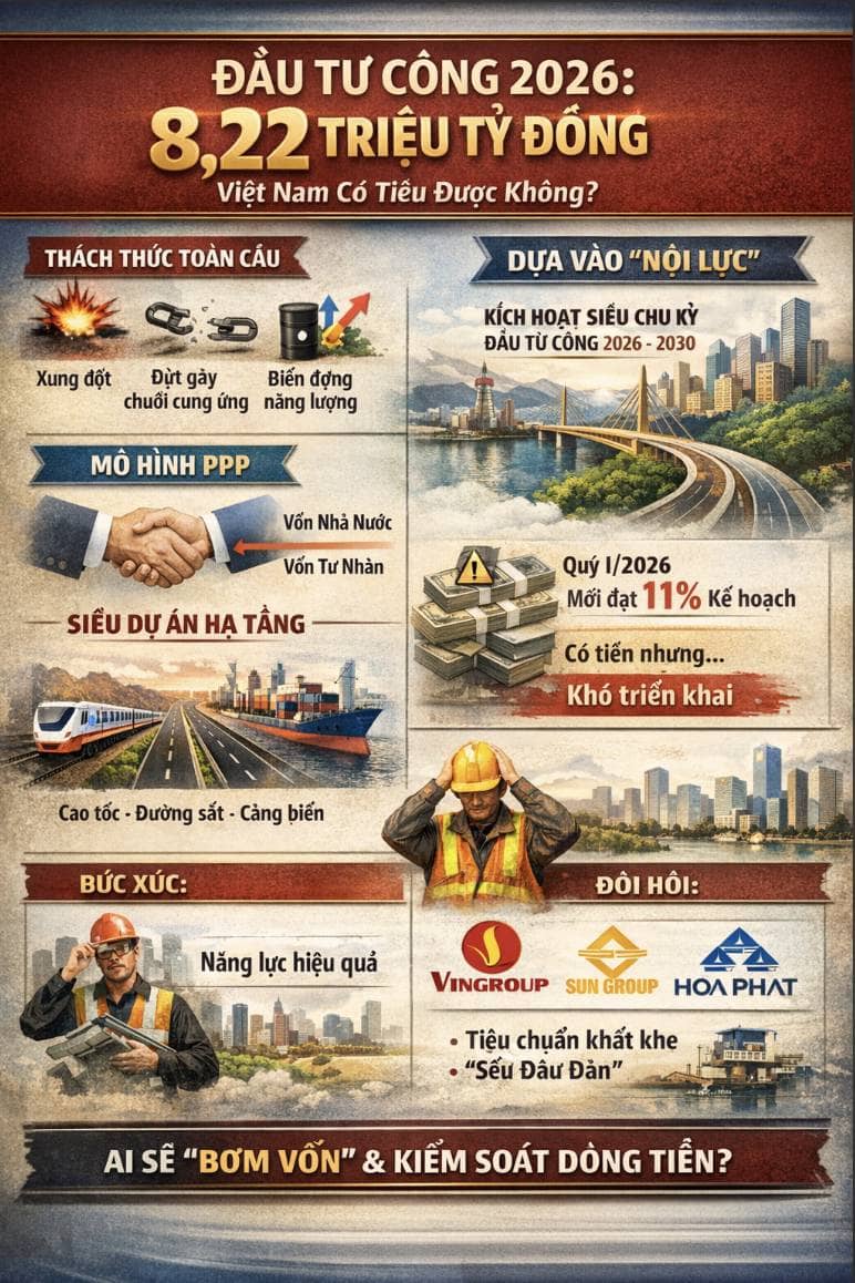 Series: “Dòng tiền đầu tư công 2026 - 2030 sẽ chảy đi đâu?”