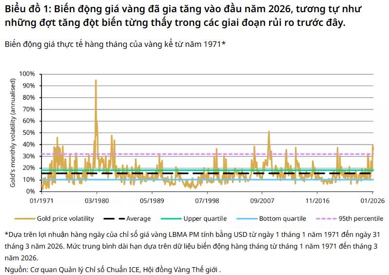 HIỆU SUẤT V&Agrave;NG KH&Ocirc;NG THAY ĐỔI CẤU TR&Uacute;C D&Ugrave; BIẾN ĐỘNG TĂNG MẠNH TRONG NĂM 2026. Biến động gi&aacute; v&agrave;ng tăng  ...